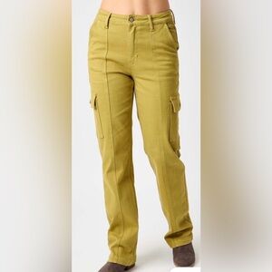 Judy Blue High rise Cargo Pants green women’s Size 5/27 New